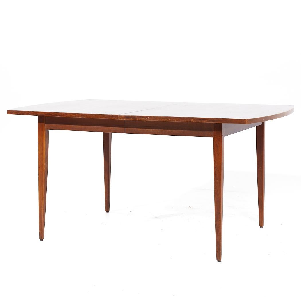 Mid-Century Modern Merton Gershun for American of Martinsville MCM Walnut Expanding Dining Table For Sale