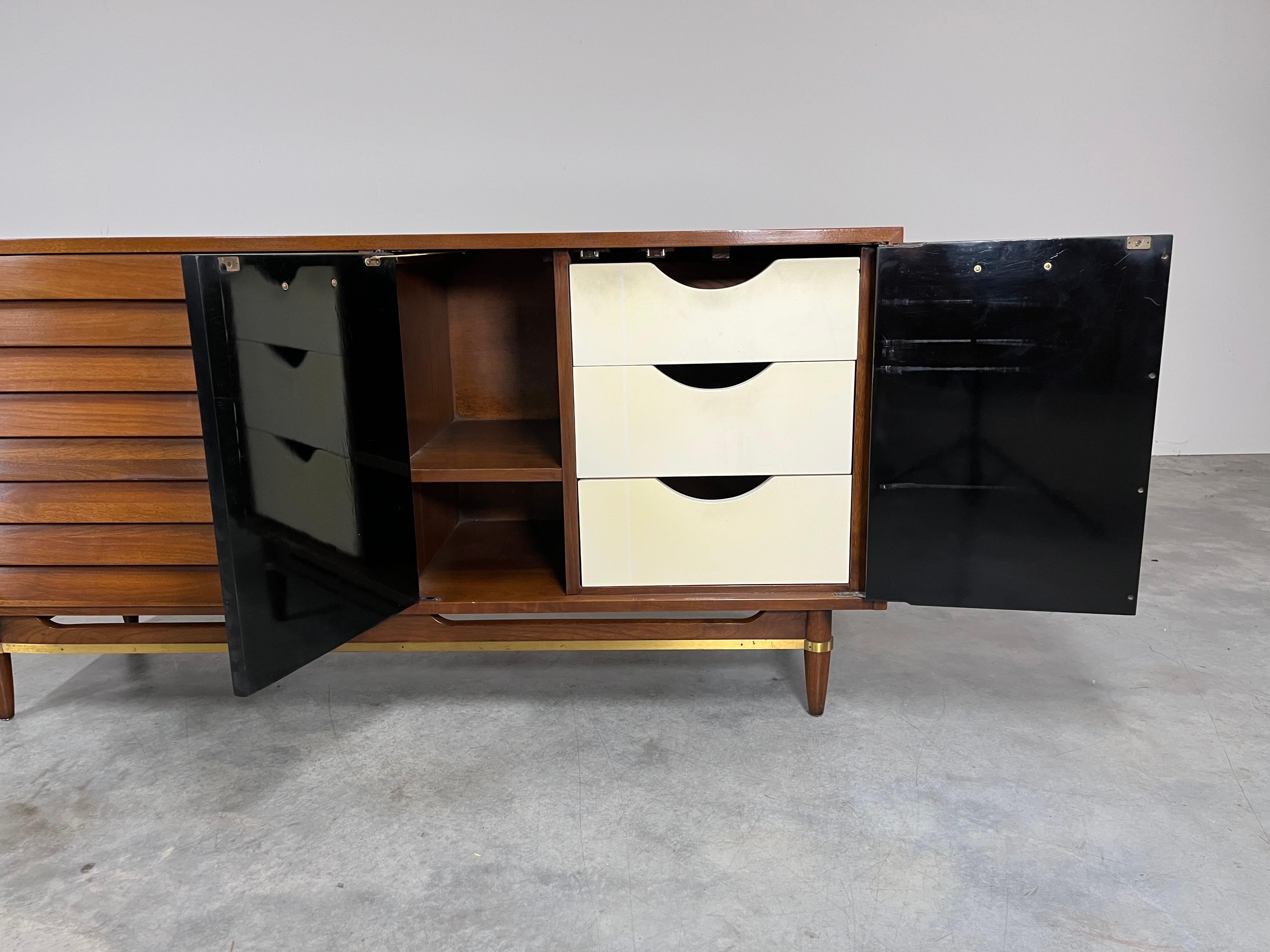 Mid-Century Modern Merton Gershun for American of Martinsville Mid-Century Lowboy Credenza For Sale