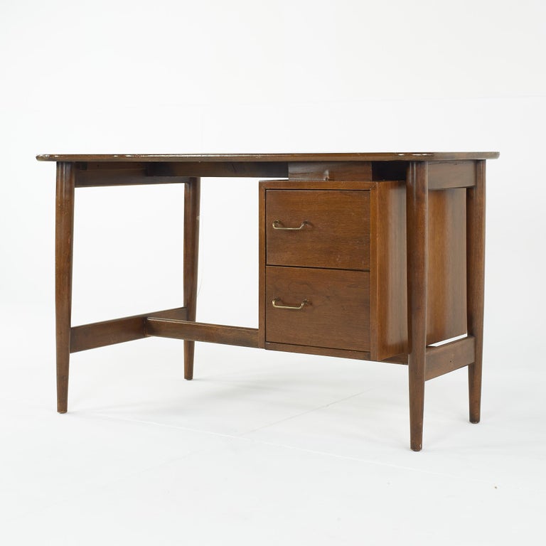 Mid-Century Modern Merton Gershun for American of Martinsville Mid Century Walnut Curved Top Desk For Sale