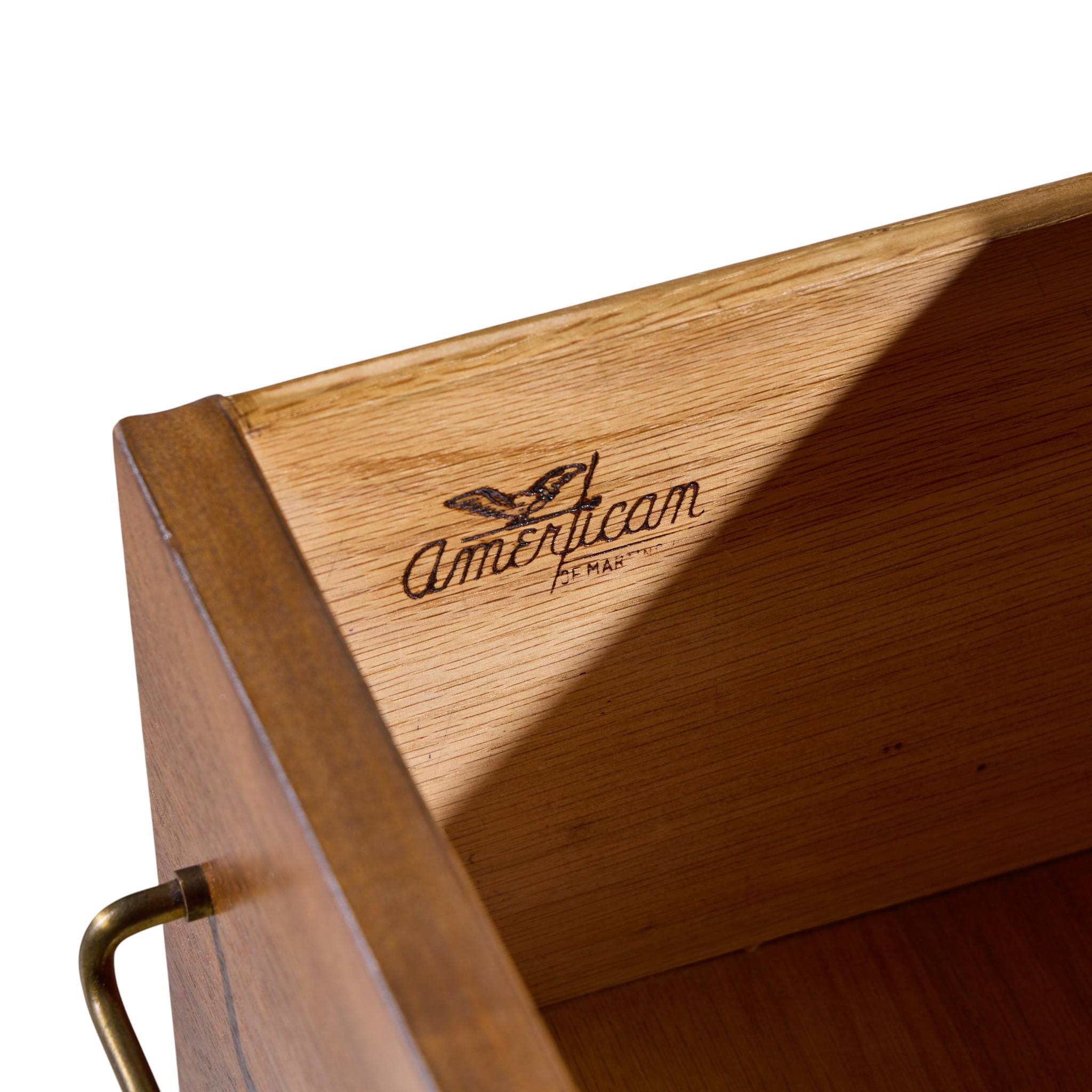 Merton Gershun for American of Martinsville Mid Century Walnut Curved Top Desk in vendita 2