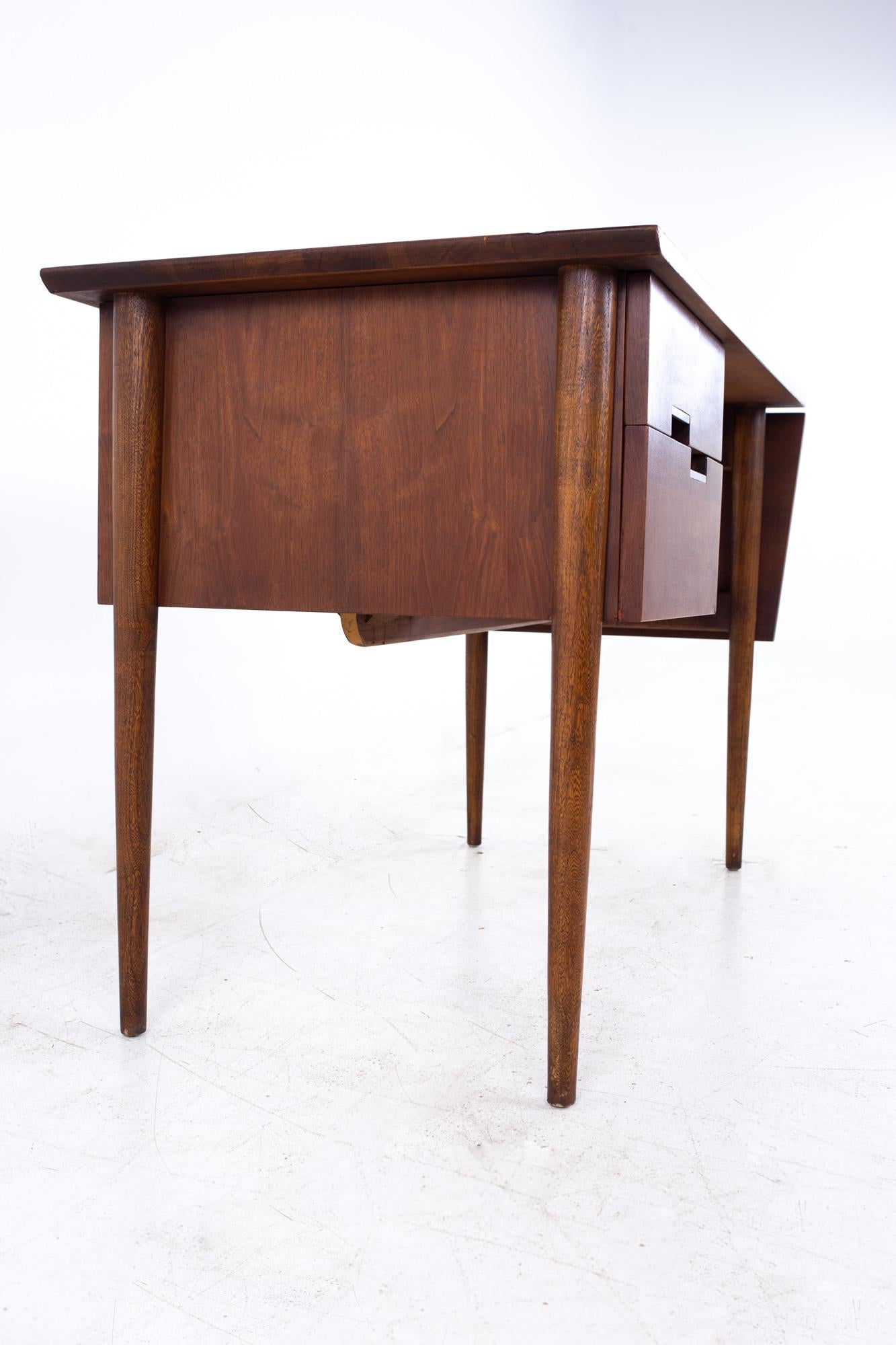 Mid-Century Modern Merton Gershun for American of Martinsville Mid Century Walnut Dropleaf Desk
