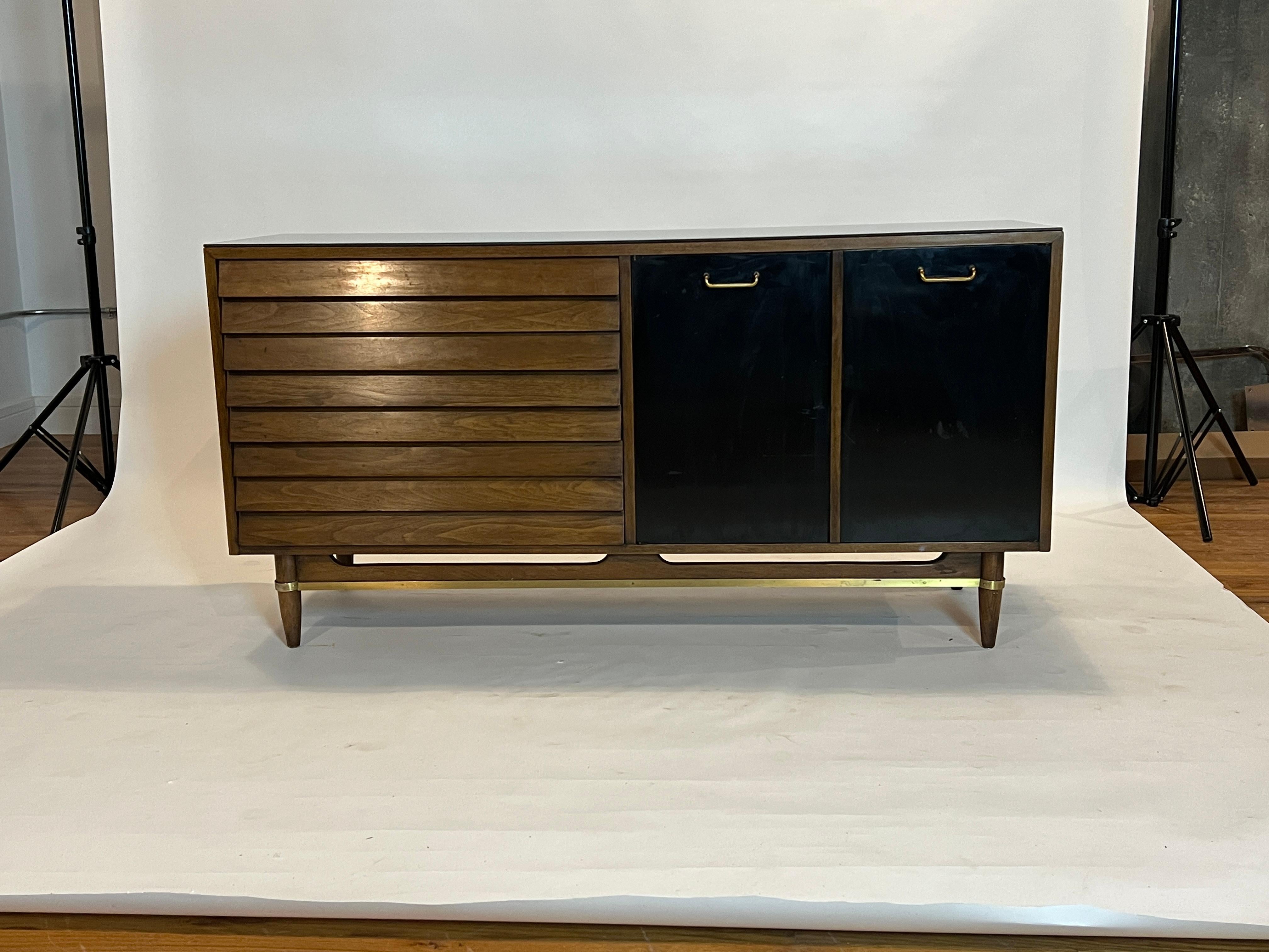 Mid-Century Modern Merton Gershun for American of Martinsville Mid-Century Walnut Lowboy Dresser