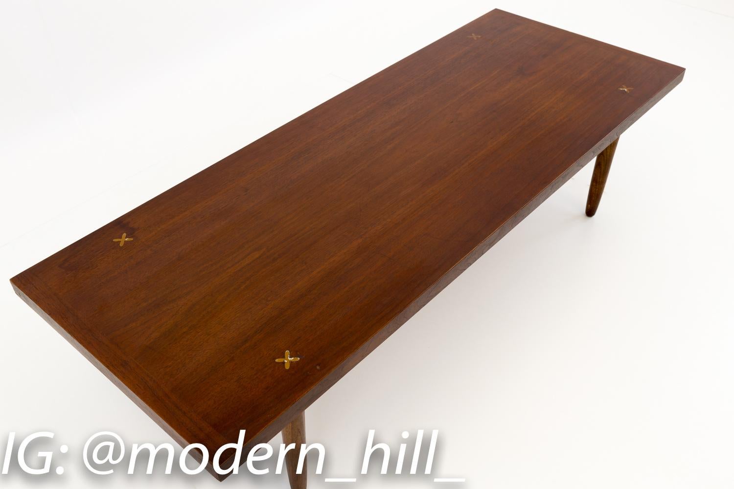 Merton Gershun for American of Martinsville Mid Century X Inlaid Coffee Table or In Good Condition For Sale In Countryside, IL