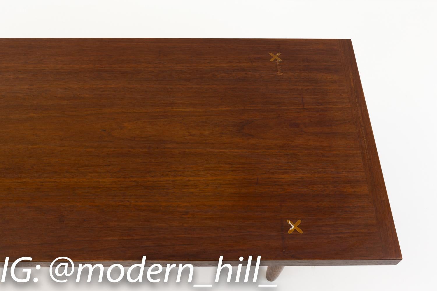 Wood Merton Gershun for American of Martinsville Mid Century X Inlaid Coffee Table or For Sale