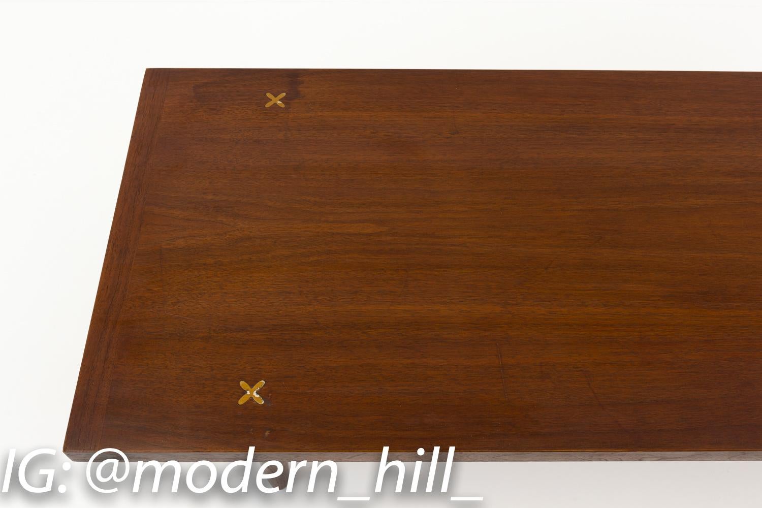 Merton Gershun for American of Martinsville Mid Century X Inlaid Coffee Table or For Sale 1