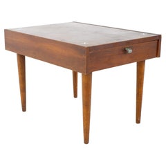 Retro Merton Gershun for American of Martinsville Mid Century X Inlaid Walnut Side End