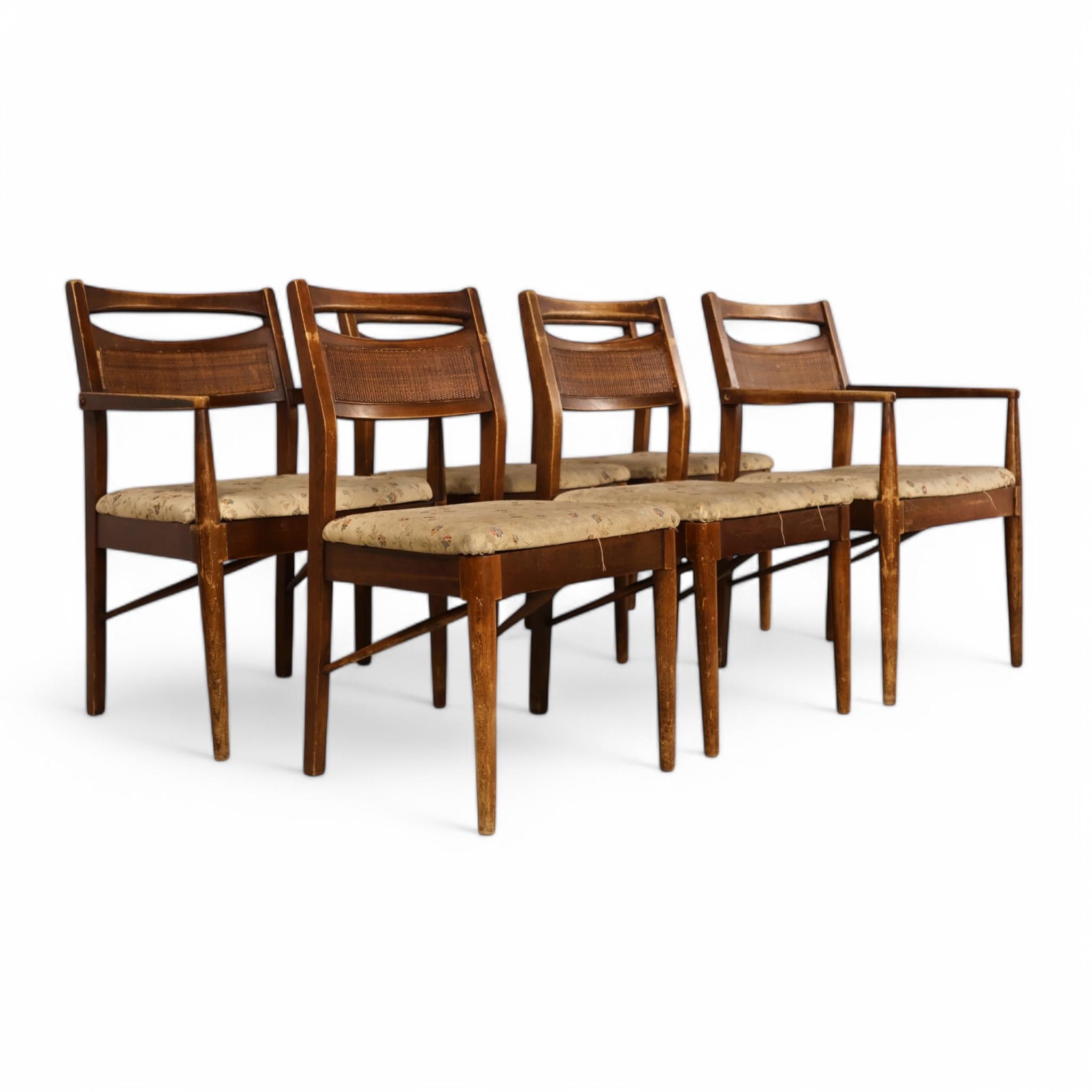 Merton Gershun for American of Martinsville Set of 6 Vintage Dining Chairs 1960s For Sale 1