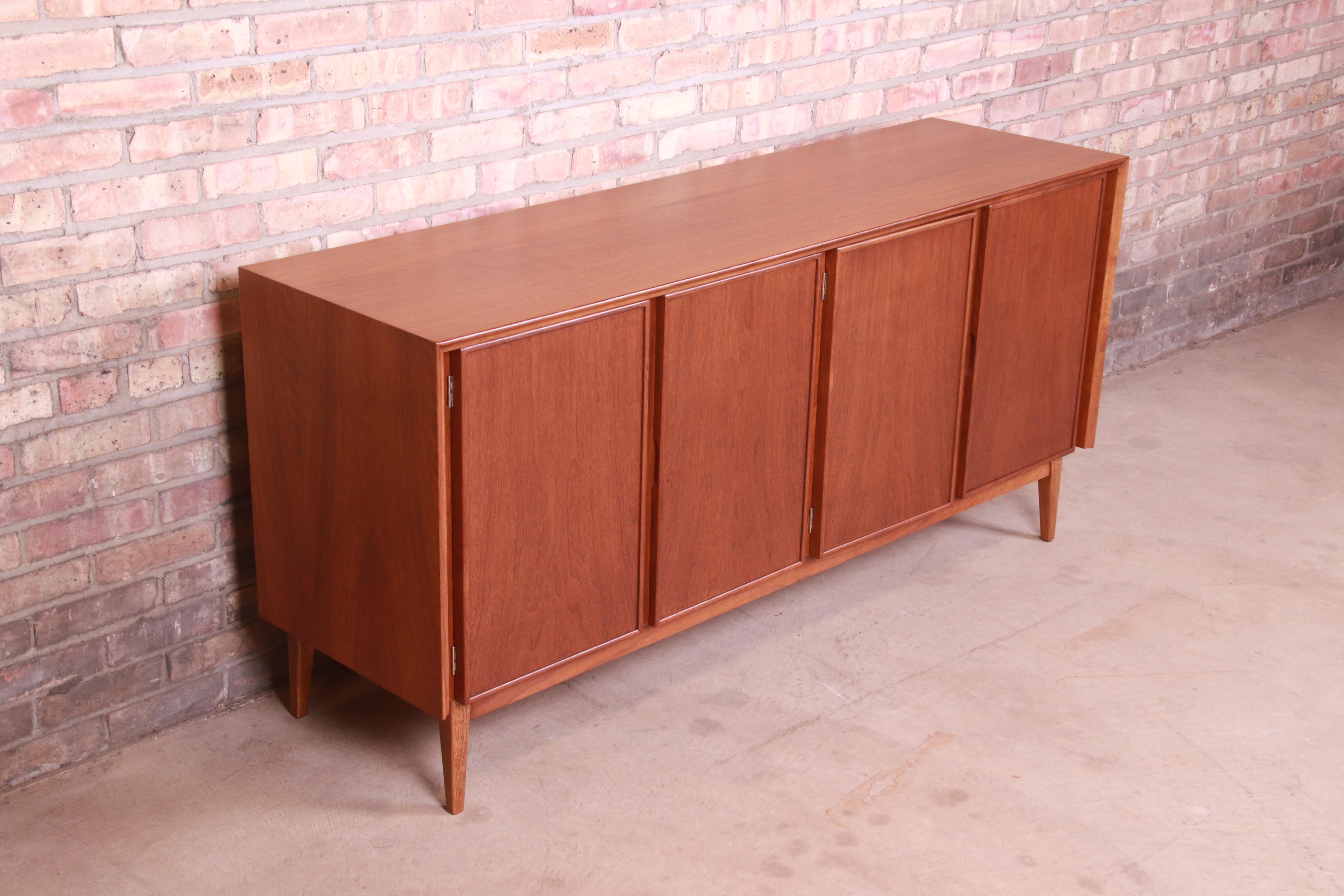 Mid-20th Century Merton Gershun for American of Martinsville Walnut Credenza, Newly Refinished
