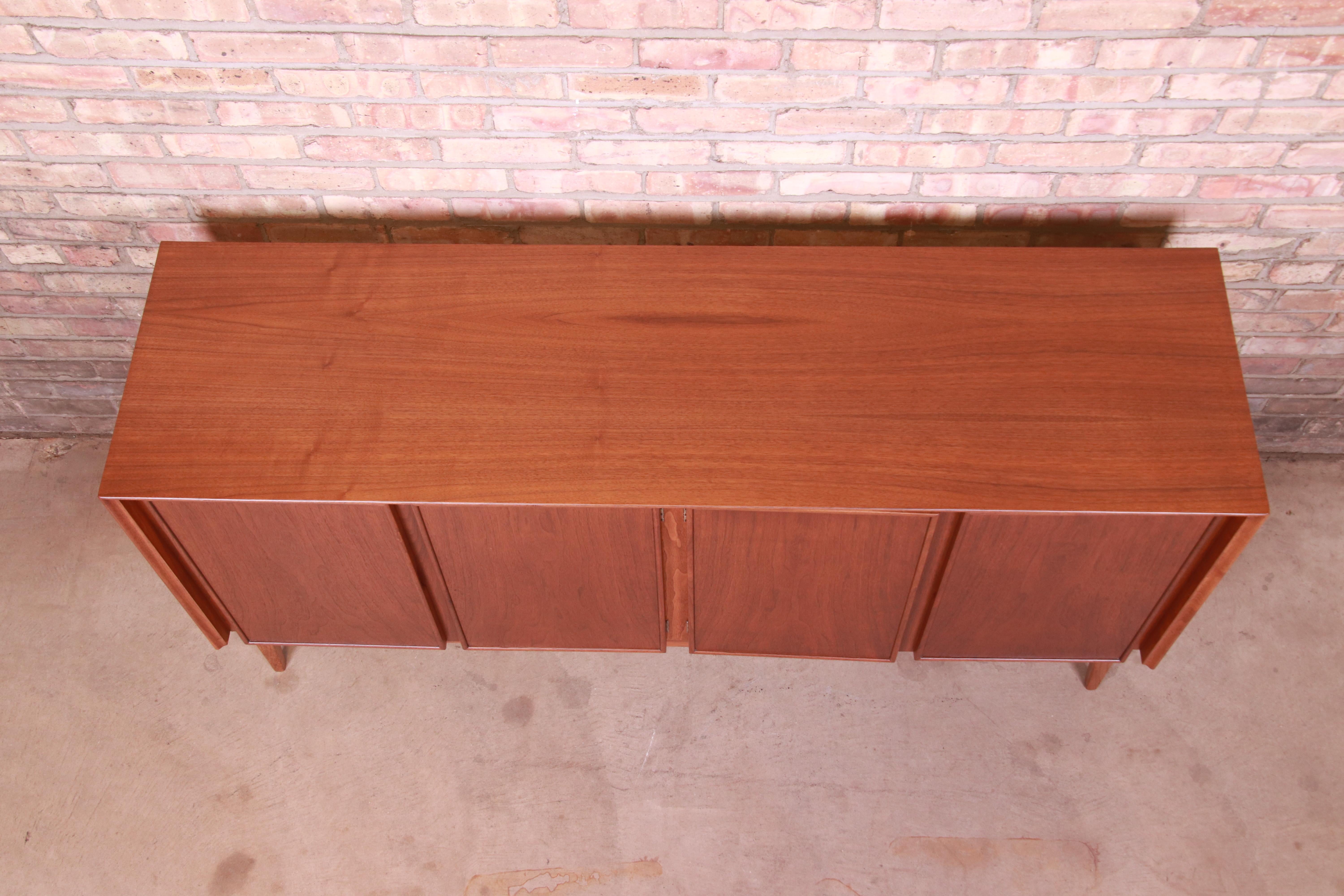 Merton Gershun for American of Martinsville Walnut Credenza, Newly Refinished 2