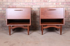 Merton Gershun for American of Martinsville Walnut Nightstands, Newly Restored
