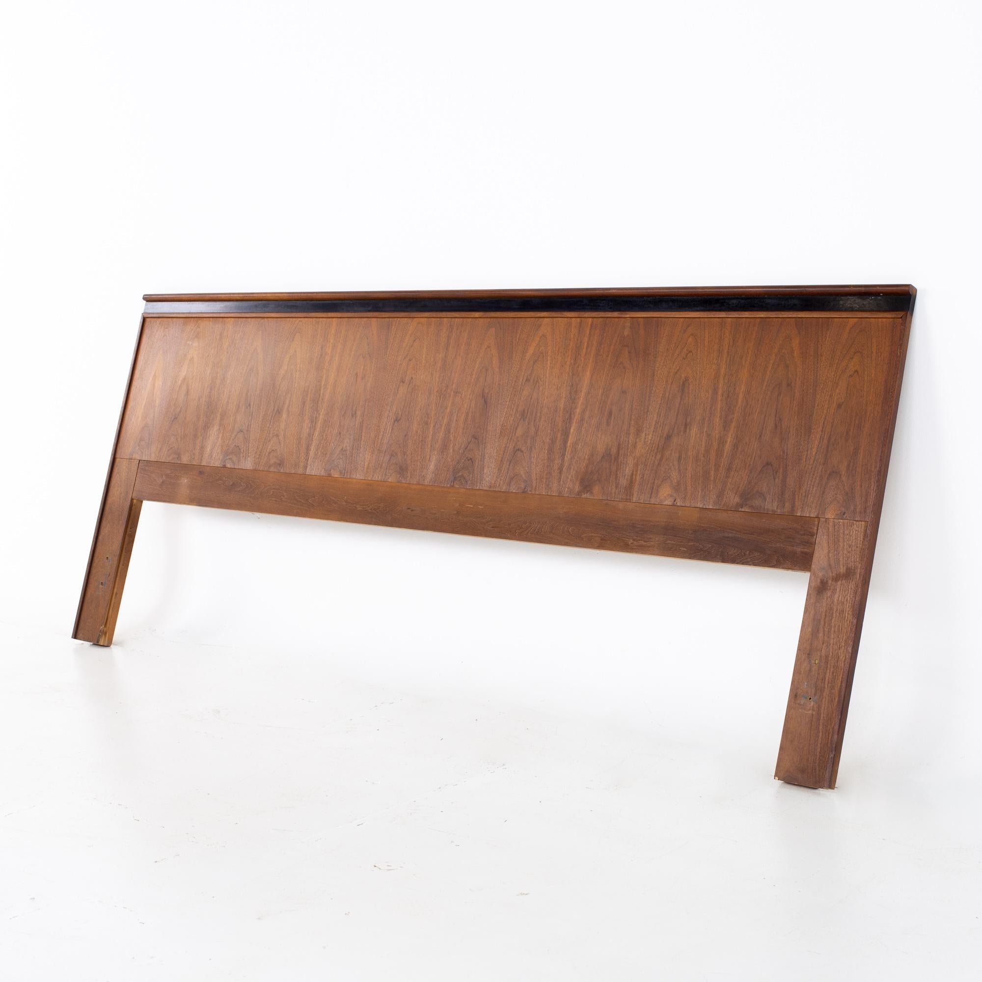 Merton Gershun for Dillingham Esprit mid century walnut king headboard
Headboard measures: 81 wide x 1.5 deep x 35 inches high

All pieces of furniture can be had in what we call restored vintage condition. That means the piece is restored upon