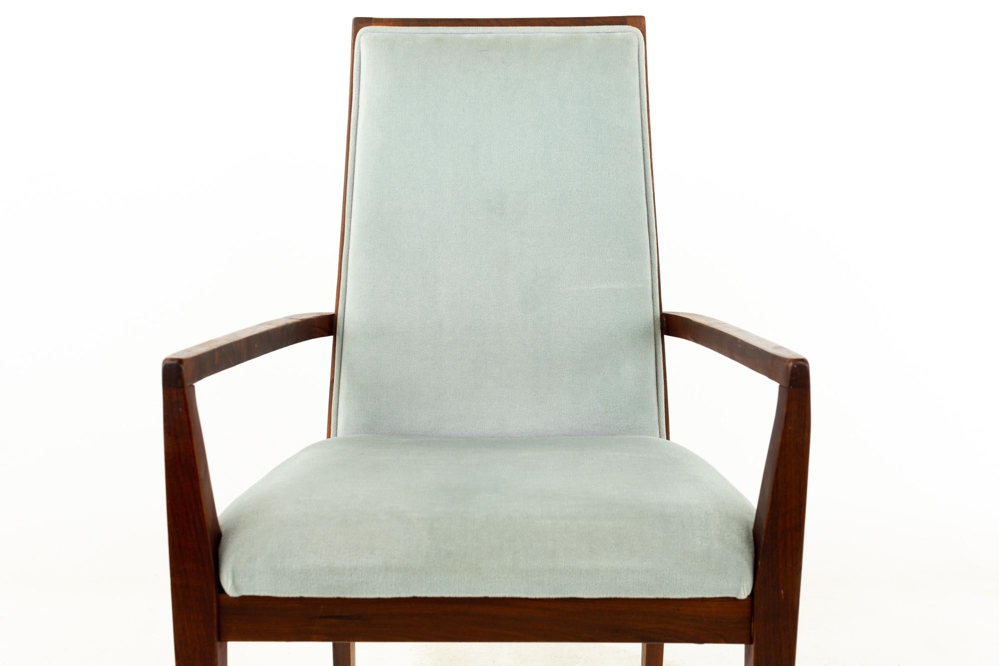 Merton Gershun for Dillingham Esprit Midcentury Walnut Dining Chairs, Set of 6 1