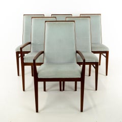 Merton Gershun for Dillingham Esprit Midcentury Walnut Dining Chairs, Set of 6
