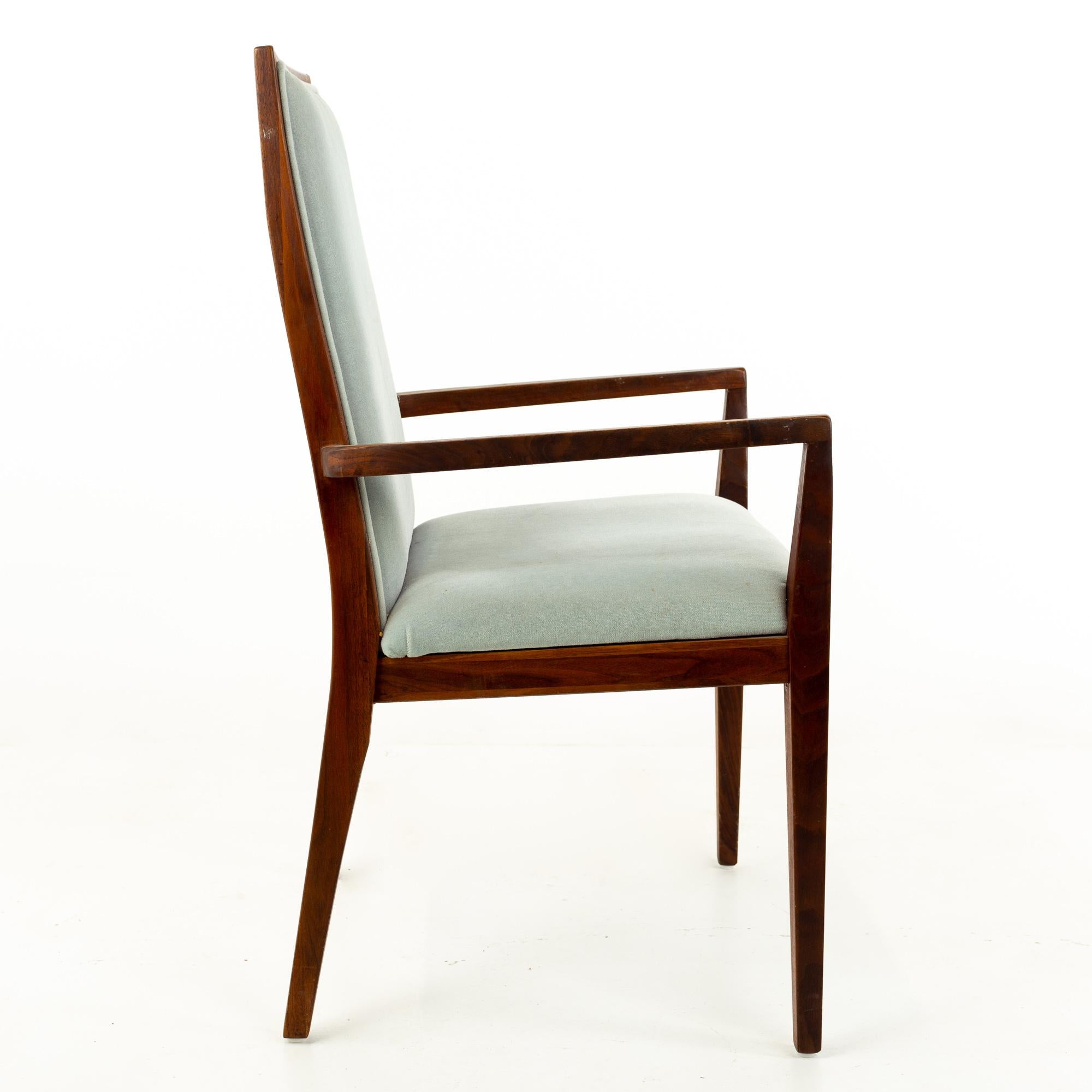 Mid-Century Modern Merton Gershun for Dillingham Esprit Midcentury Walnut Dining Chairs, Set of 6