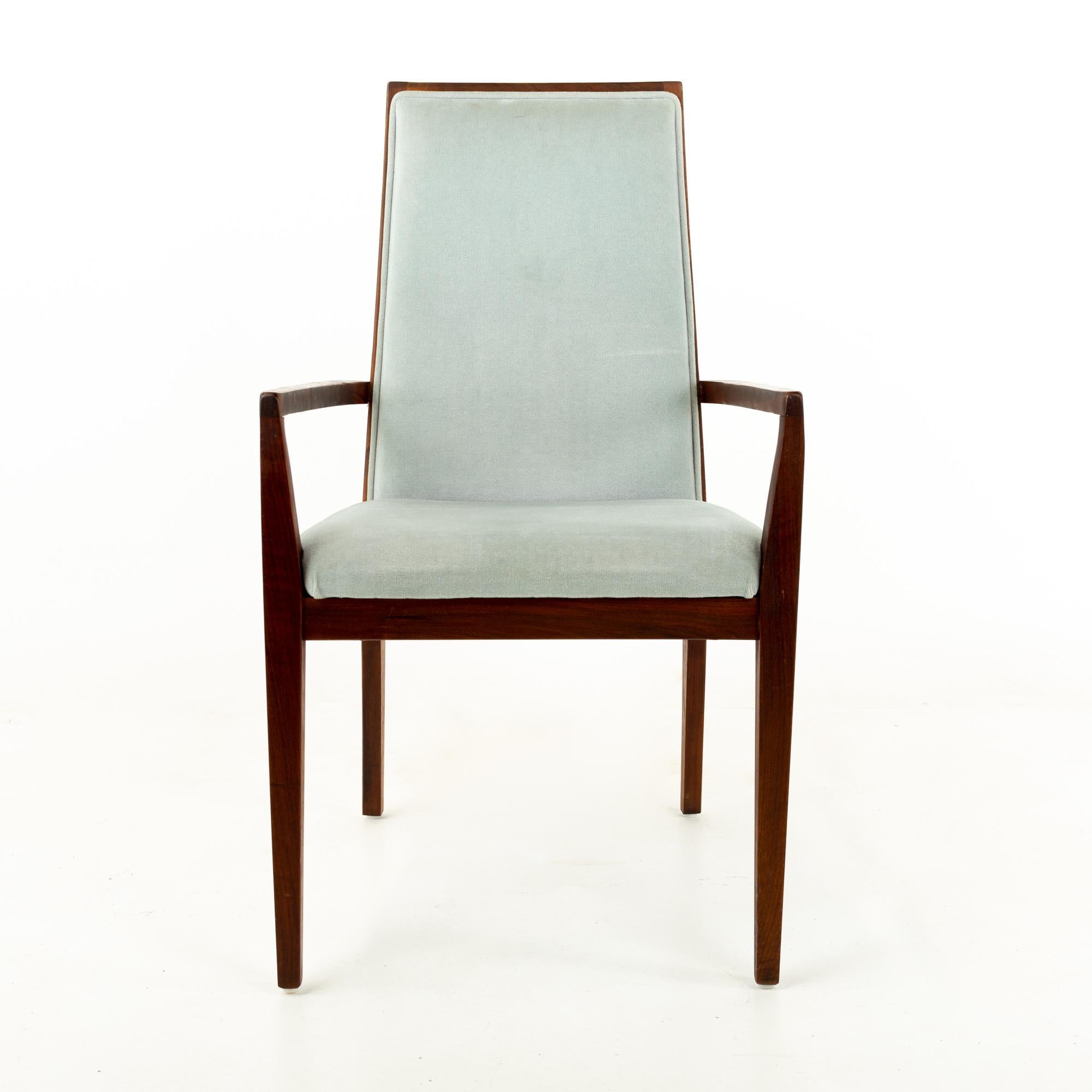 American Merton Gershun for Dillingham Esprit Midcentury Walnut Dining Chairs, Set of 6