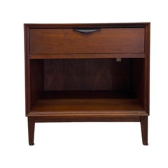 Merton Gershun for Dillingham Esprit Walnut Nightstand – Mid-Century Modern Side