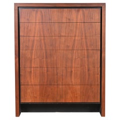 Merton Gershun for Dillingham Mid-Century Modern Walnut Highboy Dresser, 1960s