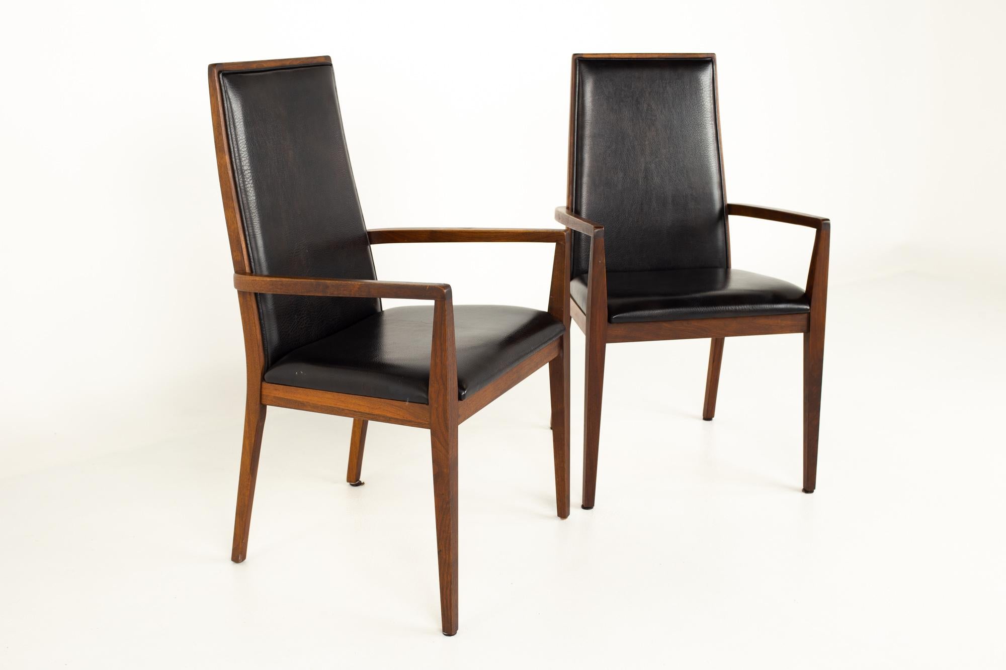 Merton Gershun for Dillingham Mid Century Walnut Dining Chairs, Set of 8 2