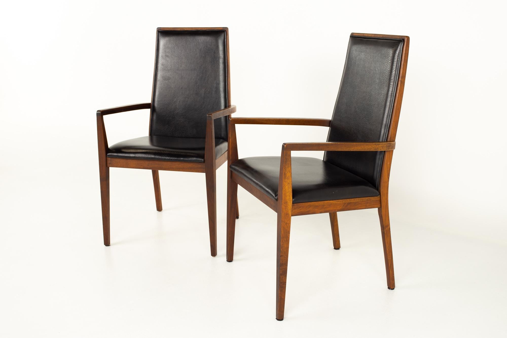 Merton Gershun for Dillingham Mid Century Walnut Dining Chairs, Set of 8 4