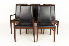 Merton Gershun for Dillingham Mid Century Walnut Dining Chairs, Set of 8