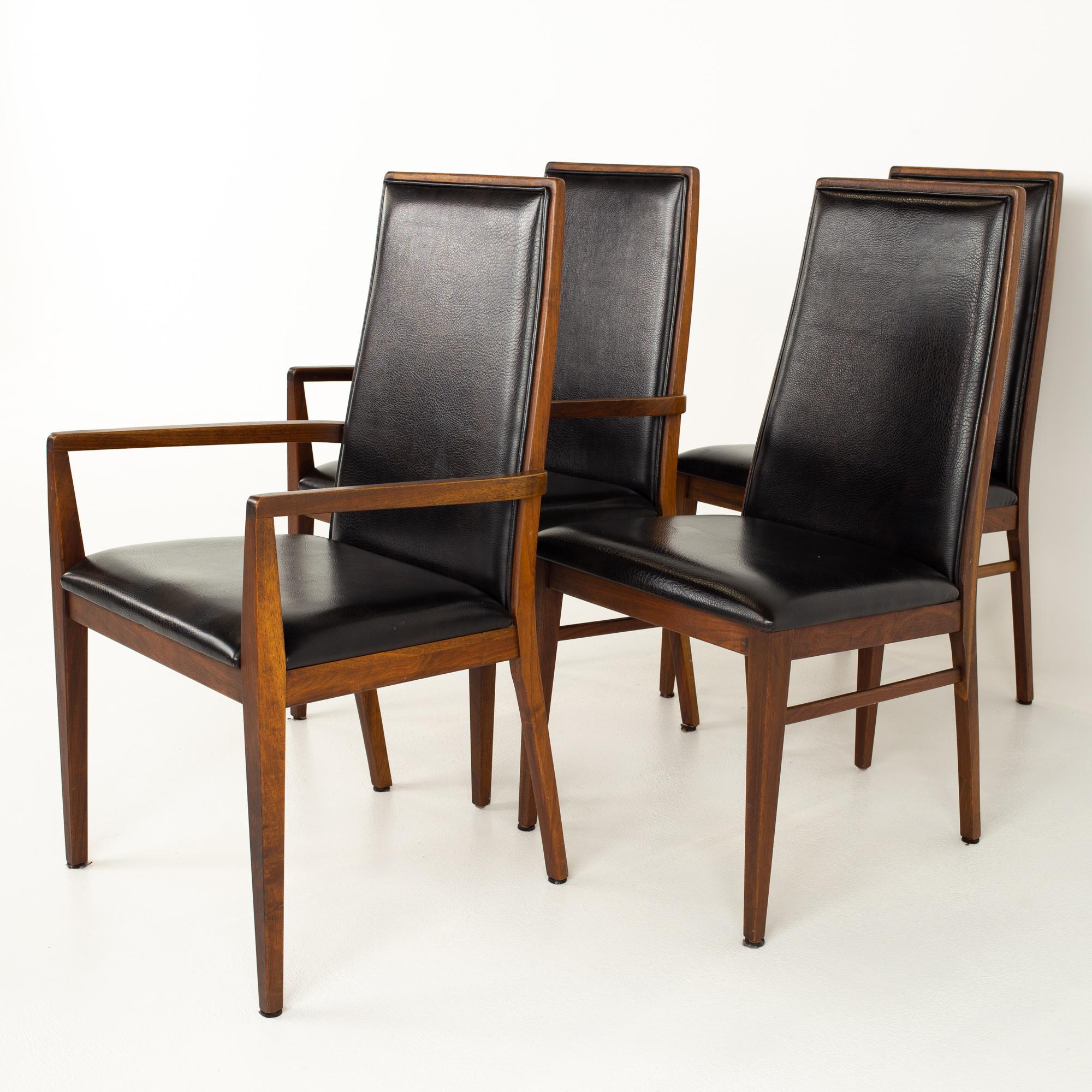 Merton Gershun for Dillingham Mid Century Walnut Dining Chairs, Set of 8 1