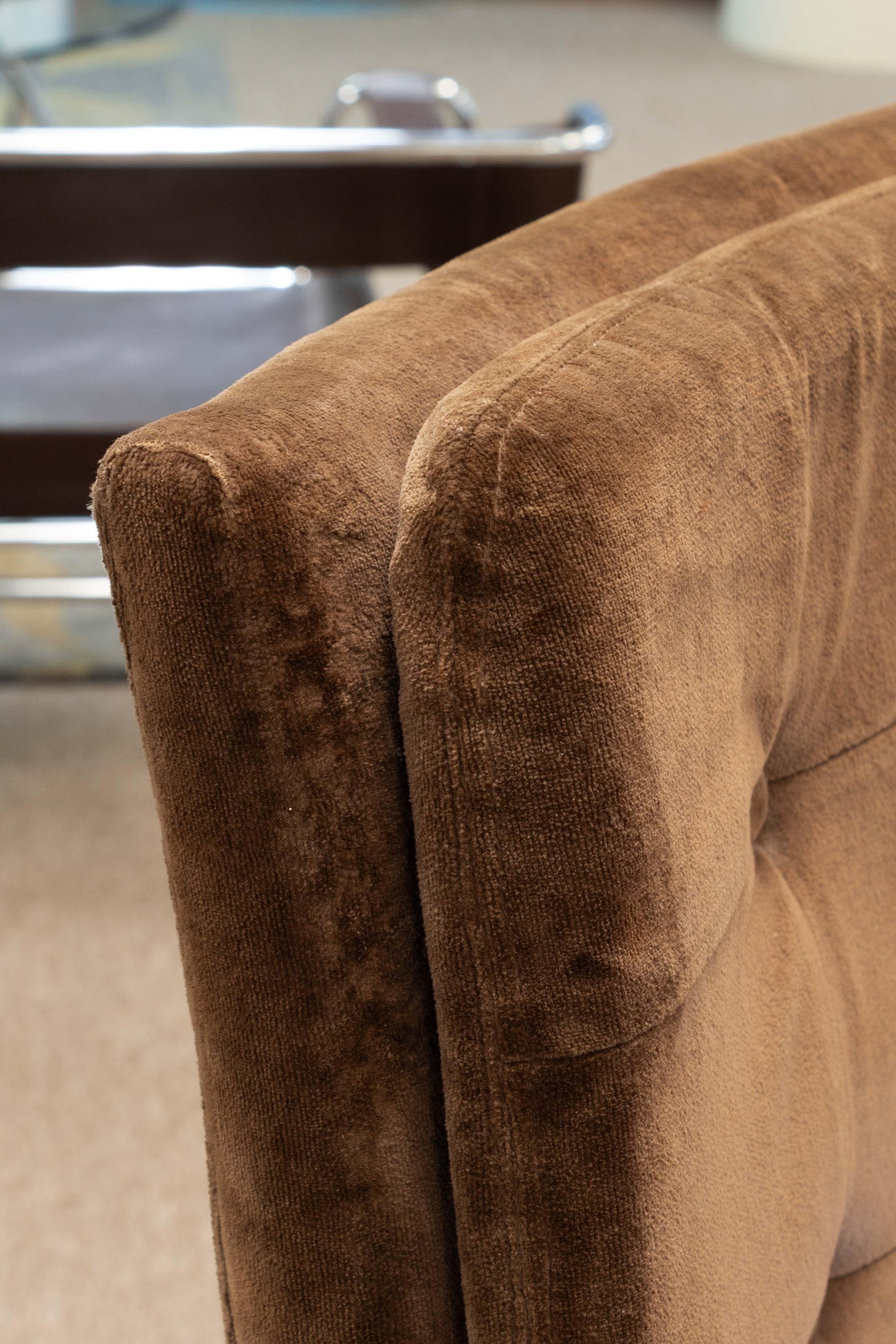 Merton Gershun per Dillingham Set di 6 sedie da pranzo imbottite marroni in vendita 2