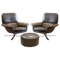 Merton Gershun For Dillingham Set Of 6 Brown Upholstered Dining Chairs (Chaises de salle à manger tapissées)