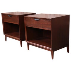 Merton Gershun for Dillingham Walnut Nightstands, Newly Restored