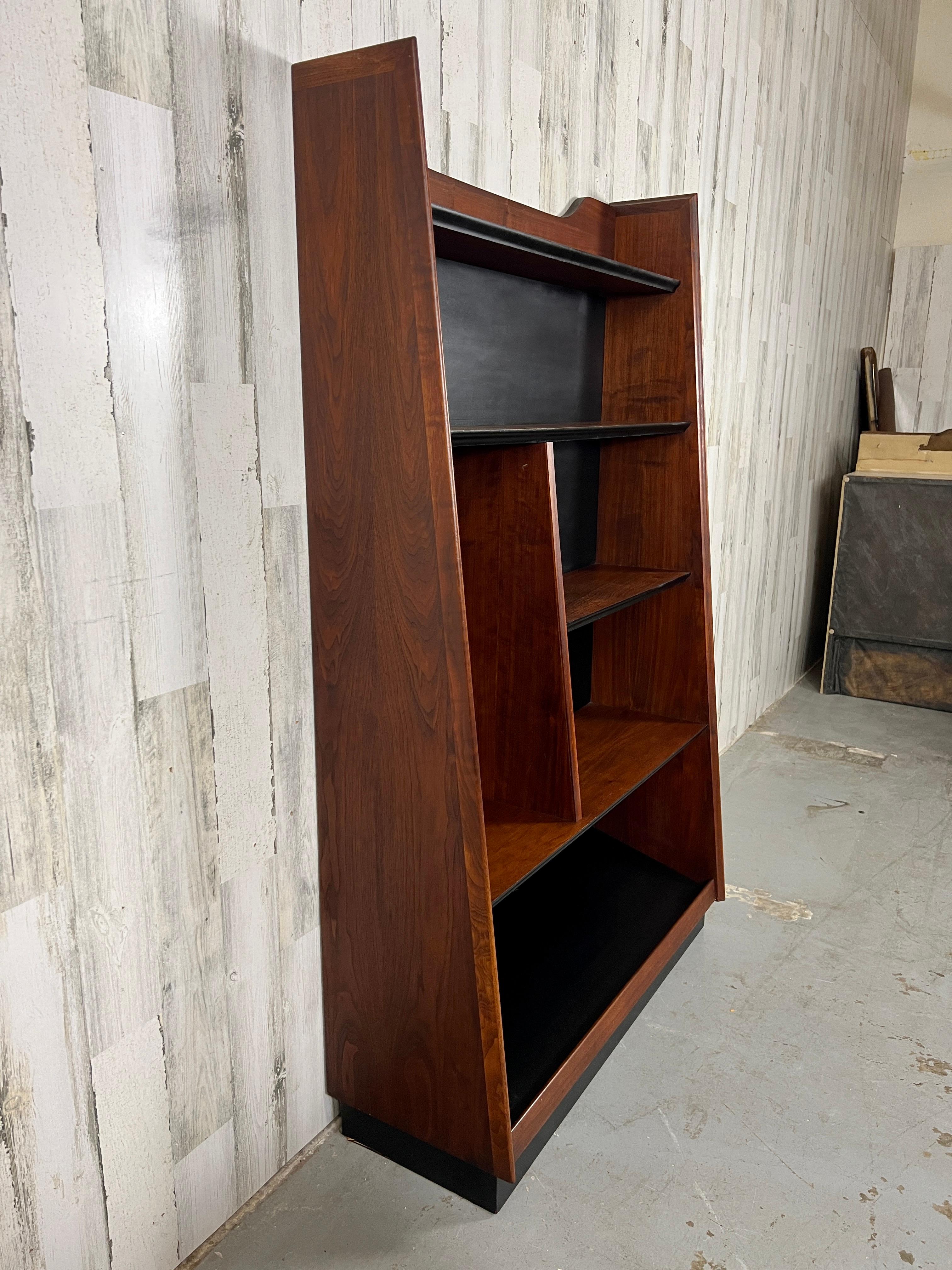 North American  Merton Gershun for Dillingham Wedge Shaped Bookcase For Sale