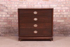 Merton Gershun Hollywood Regency Walnut Chest of Drawers, Newly Refinished
