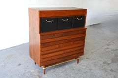 Merton Gershun Mid Century American of Martinsville Dainia Walnut Tall dresser
