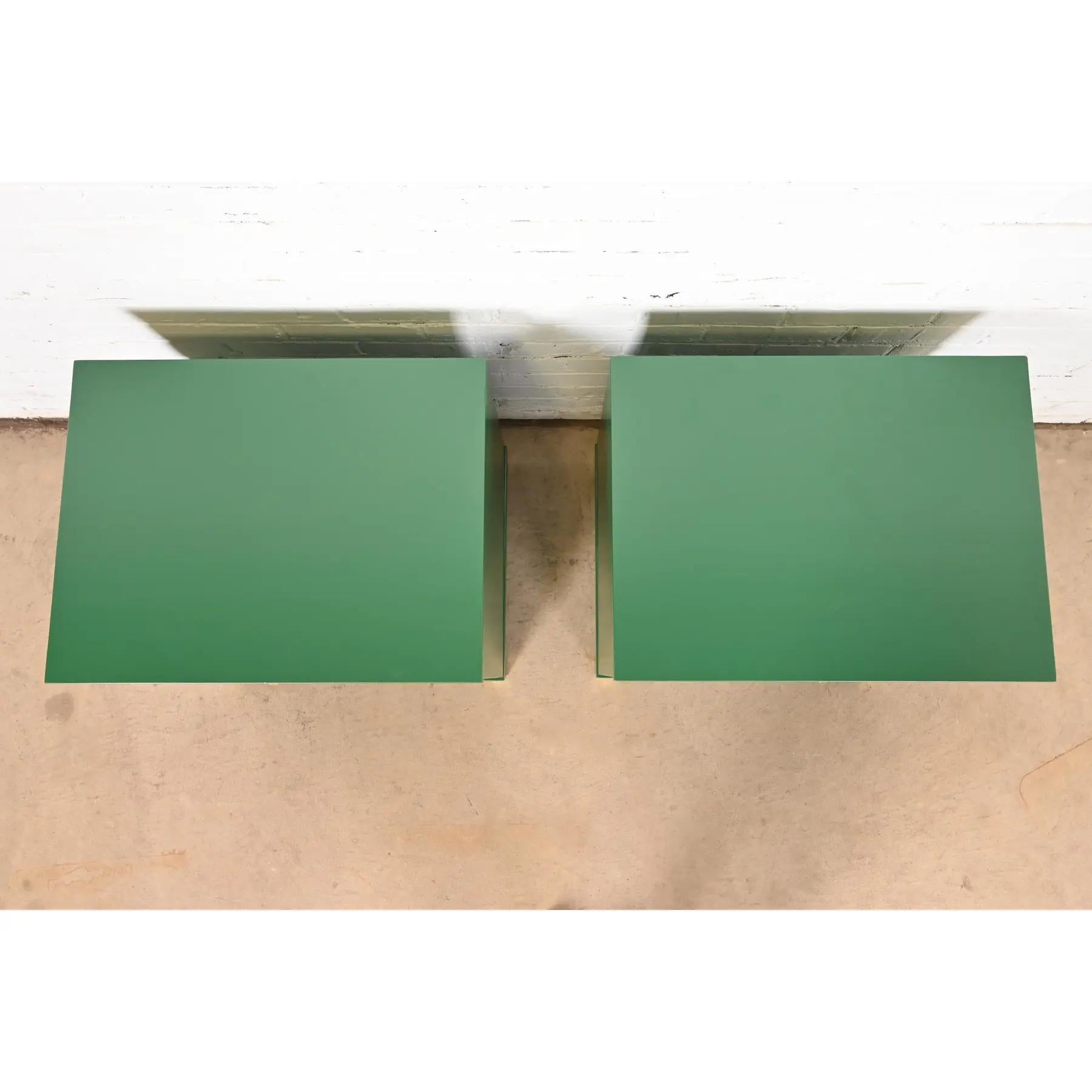 Merton Gershun Mid-Century Hollywood Regency Campaign Nightstands, Refinished For Sale 3