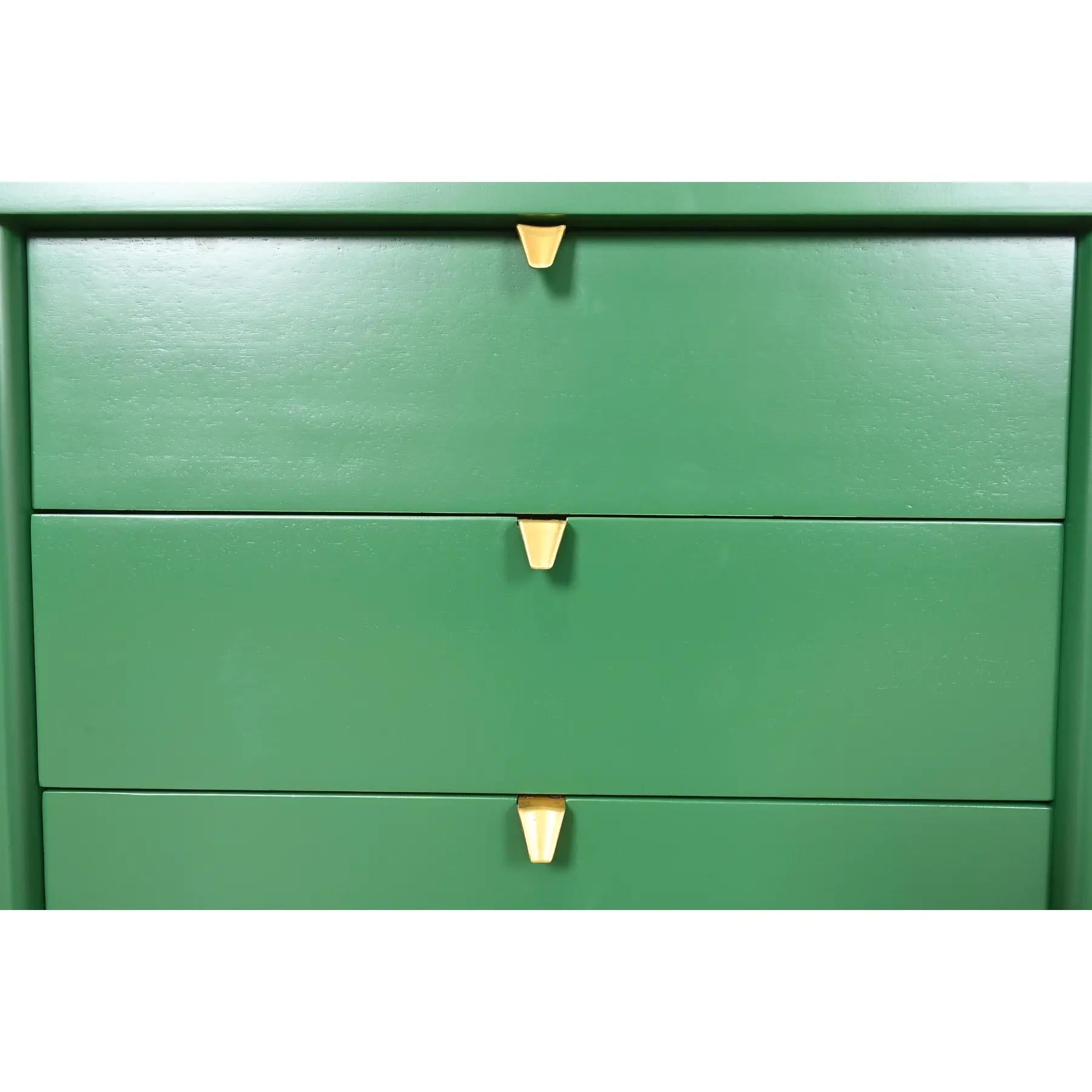Merton Gershun Mid-Century Hollywood Regency Campaign Nightstands, Refinished For Sale 1