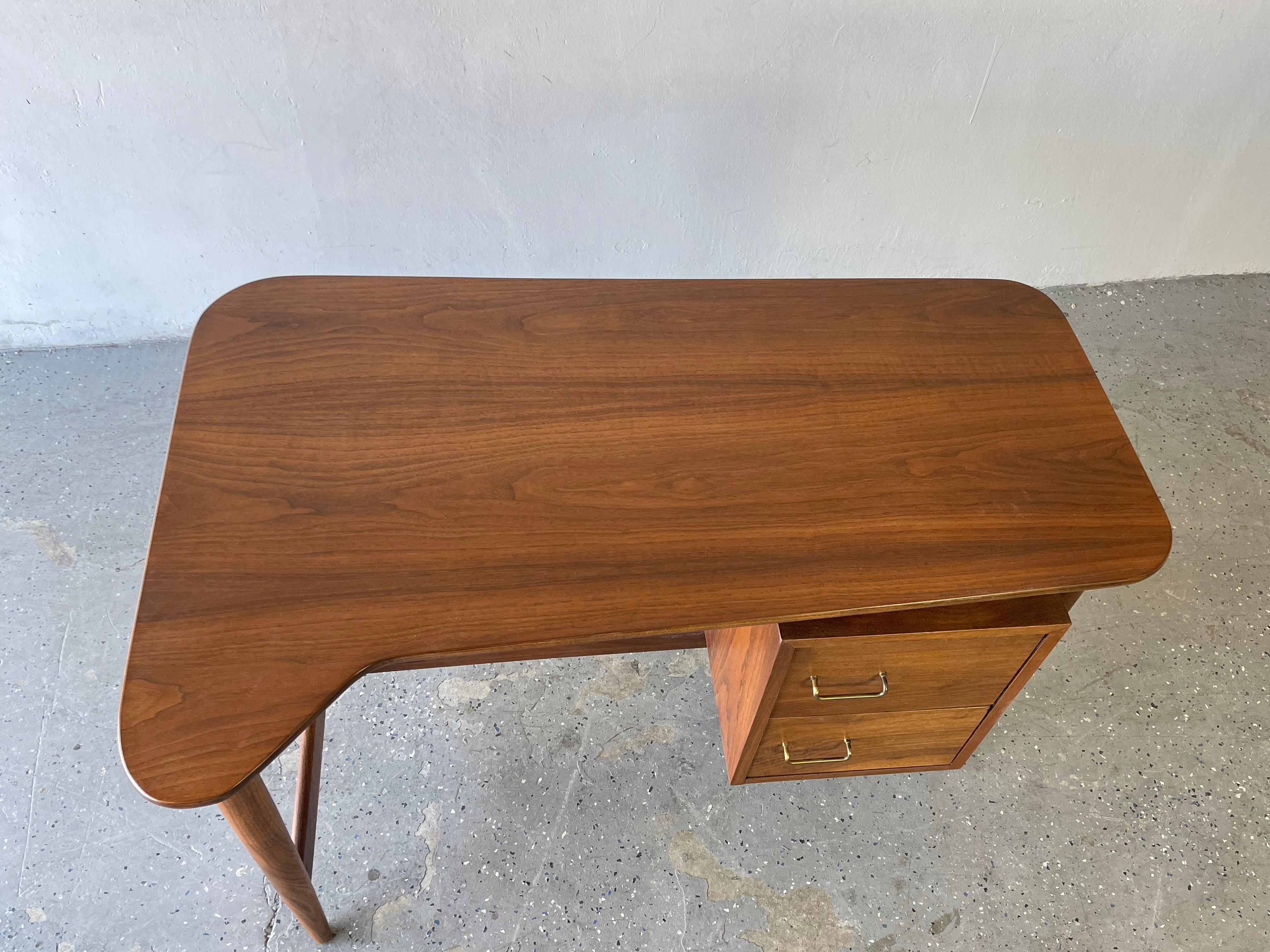 Walnut Merton Gershun Mid-Century Modern Desk for American of Martinsville Dania