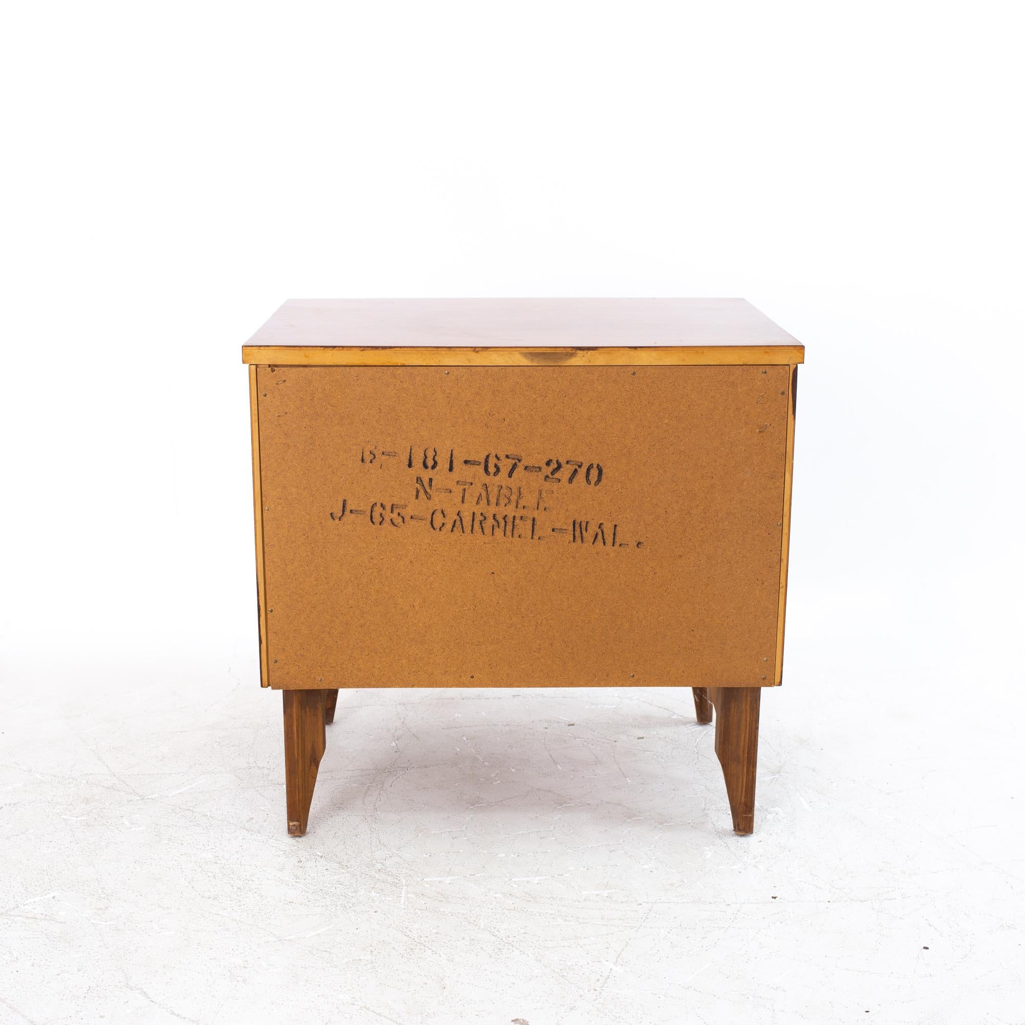 Late 20th Century Merton Gershun Style Bassett Furniture Mid Century Walnut Nightstand