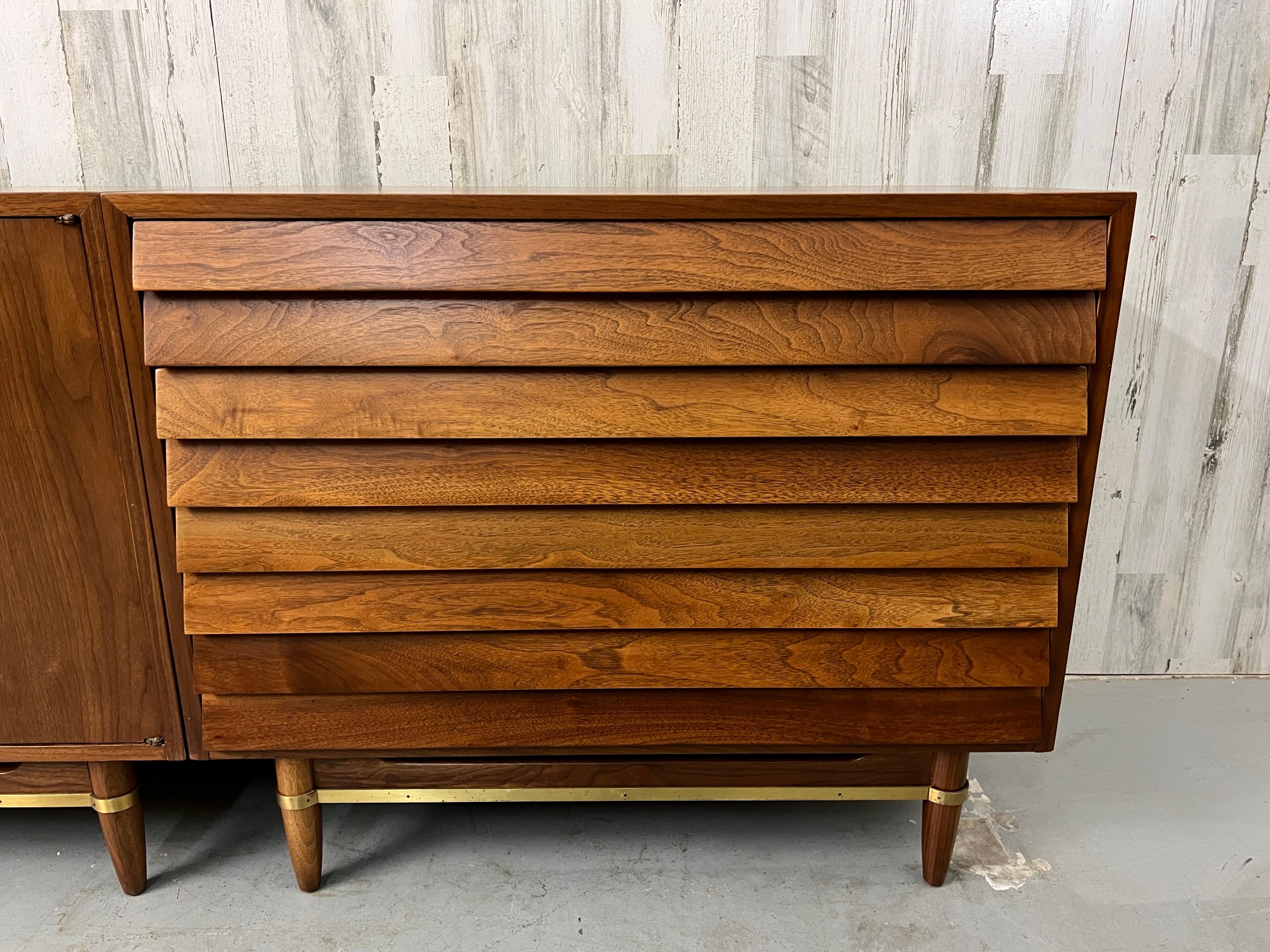  Merton L. Gershun for American of Martinsville Two Piece Dresser For Sale 3