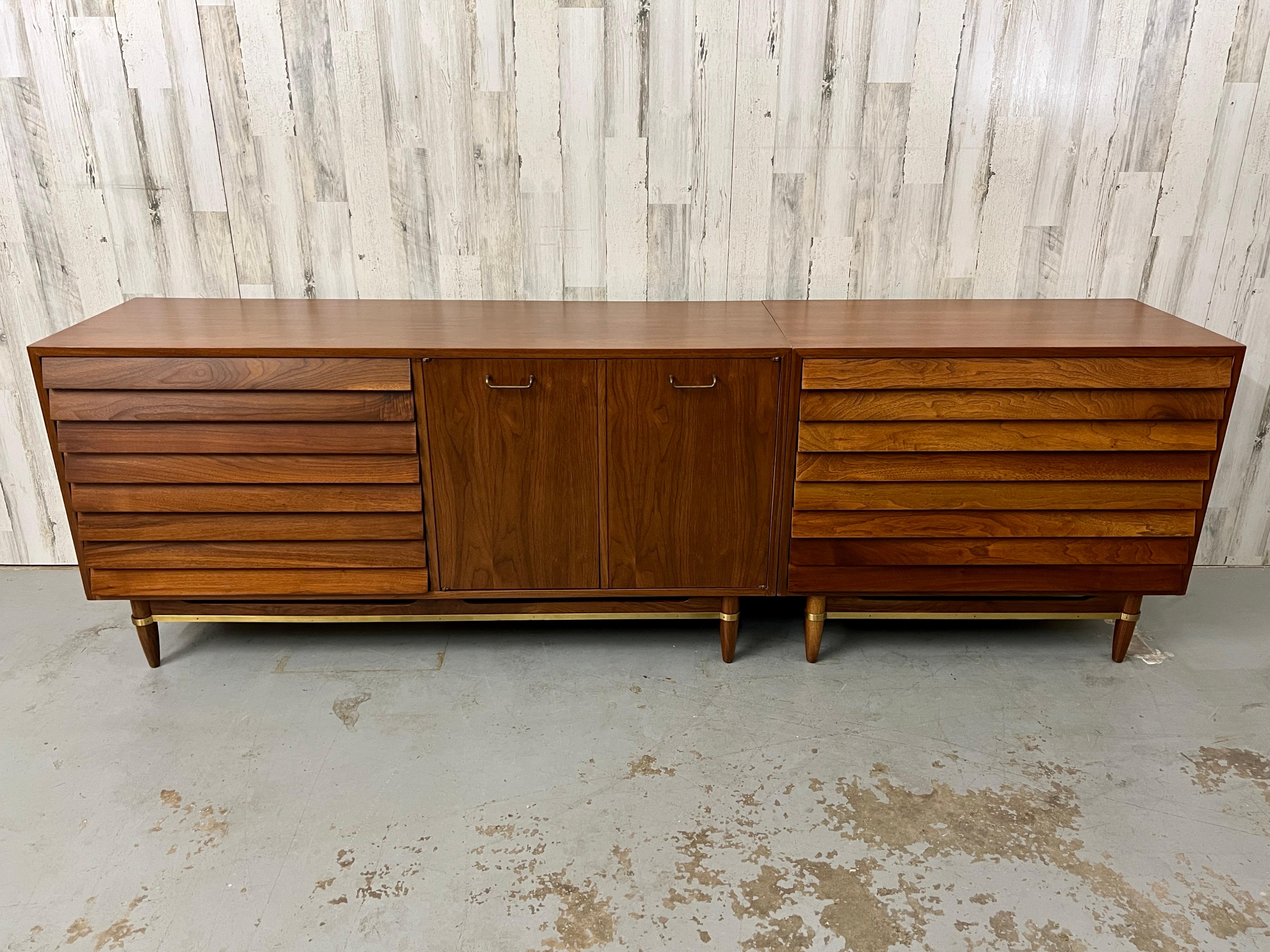 Mid-Century Modern  Merton L. Gershun for American of Martinsville Two Piece Dresser For Sale