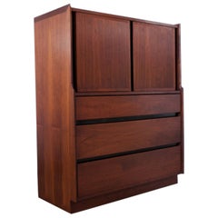 Merton L. Gershun for Dillingham "Esprit" Walnut Highboy Chest