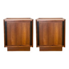 Merton L. Gershun for Dillingham "Esprit" Walnut Nightstands, a Pair