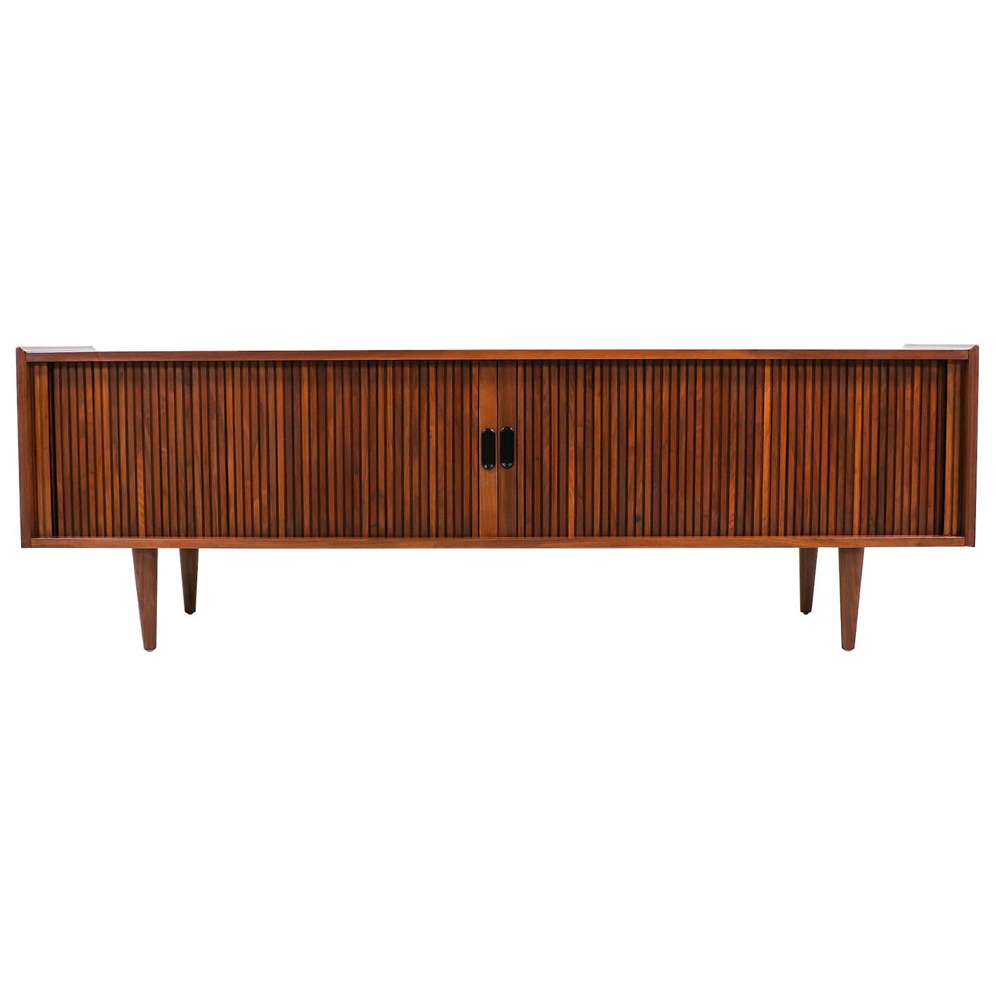 Merton L. Gershun Low Profile Tambour-Door Credenza for Dillingham