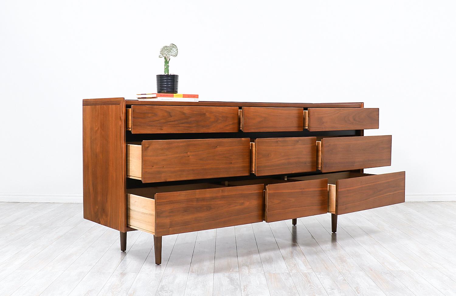 Merton L. Gershun Walnut Dresser for Dillingham at 1stDibs