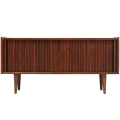 Merton L. Gershun Walnut Tambour-Door Credenza for Dillingham