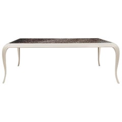 Merveille Dining Table in Clear Tempered Glass and Black Smoke Feathers