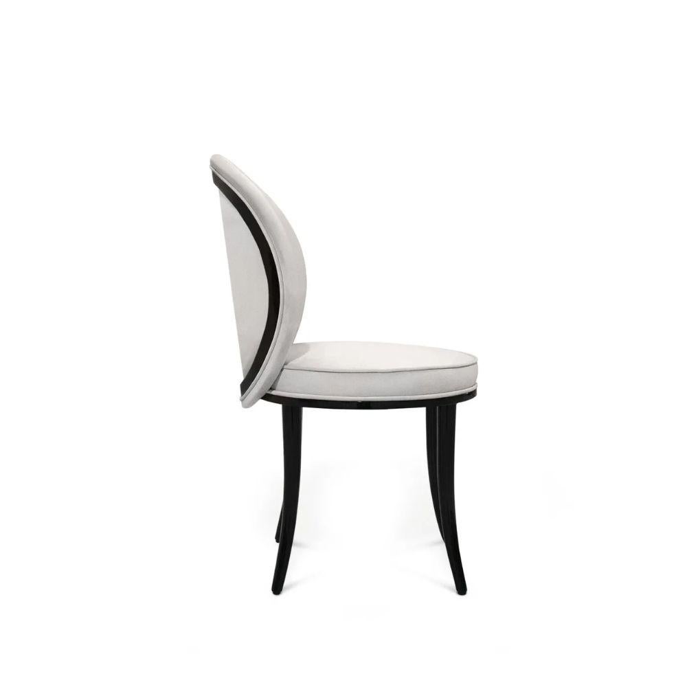 Hand-Crafted Merveille Fabric Back Dining Chair For Sale