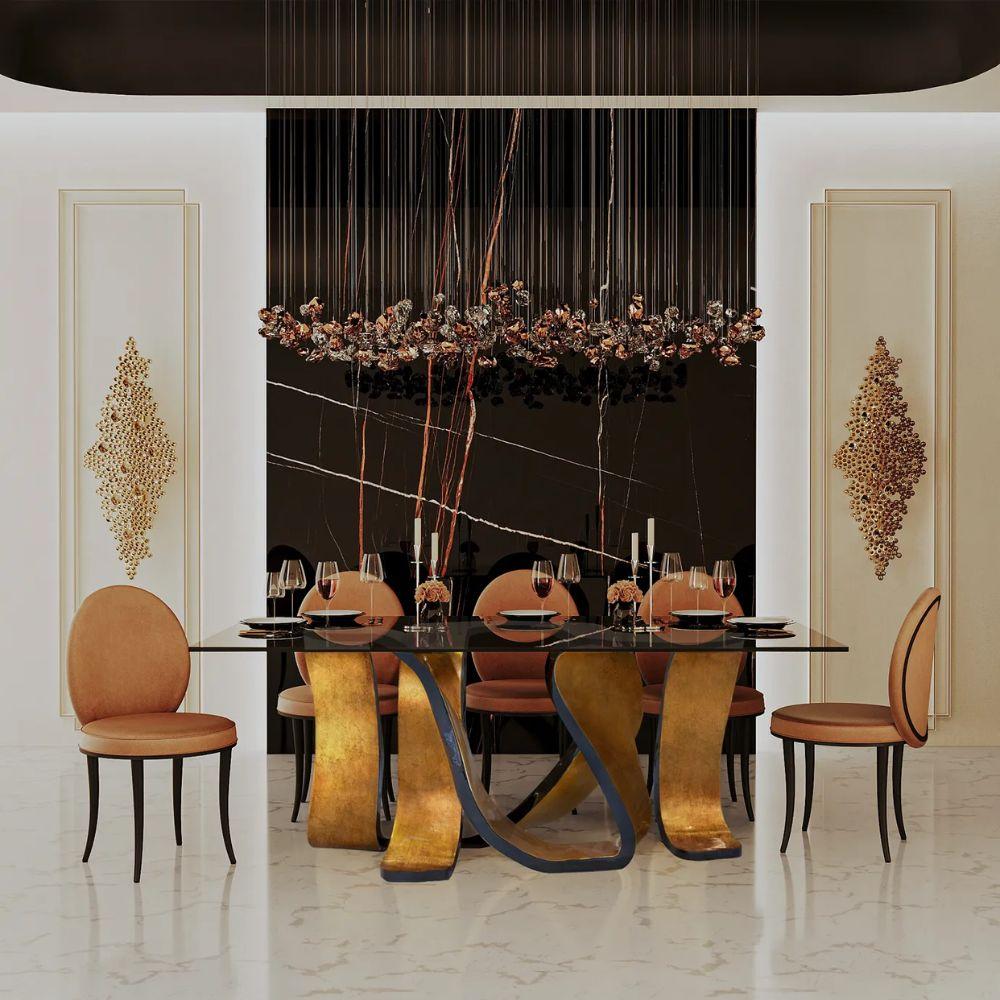 Contemporary Merveille Fabric Back Dining Chair For Sale