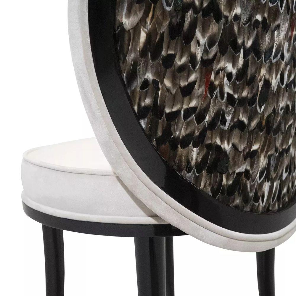 Merveille Folie Feather Back Dining Chair In New Condition For Sale In Manassas, VA