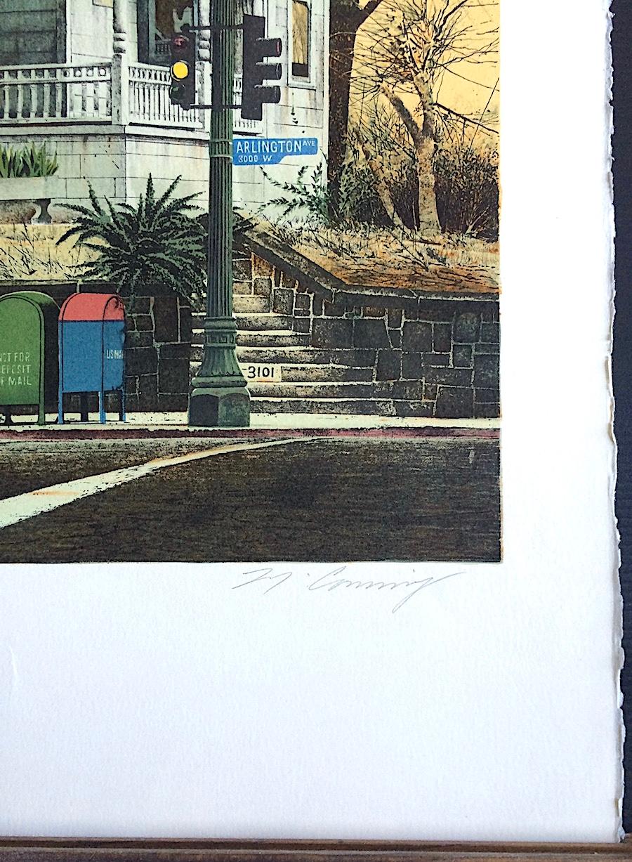 CASA ARLINGTON Litografía firmada y dibujada a mano, Retrato de casa victoriana, Realismo en venta 1