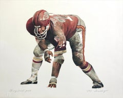 HOLD THE LINE Kansas City Chiefs, litografia firmata su pietra, storia del football NFL