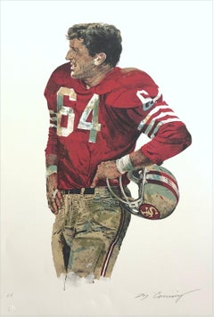 OLD PRO Dave Wilcox San Francisco 49ers NFL Football History, Signed Lithograph