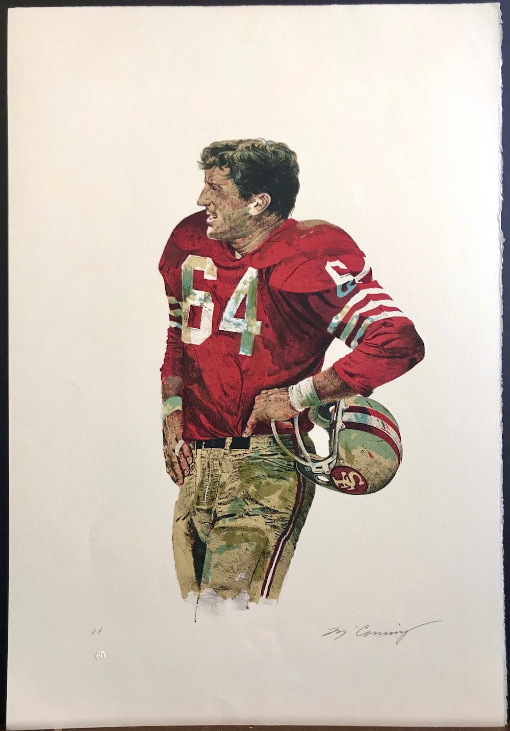OLD PRO Dave Wilcox San Francisco 49ers NFL Historia del fútbol americano, Litografía firmada en venta 3